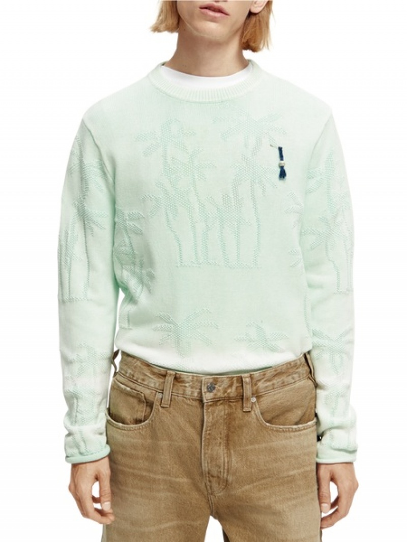 Scotch & Soda Tie-dyed Jacquard Baumwoll Pullover Herren Mehrfarbig | SN-SAS56416
