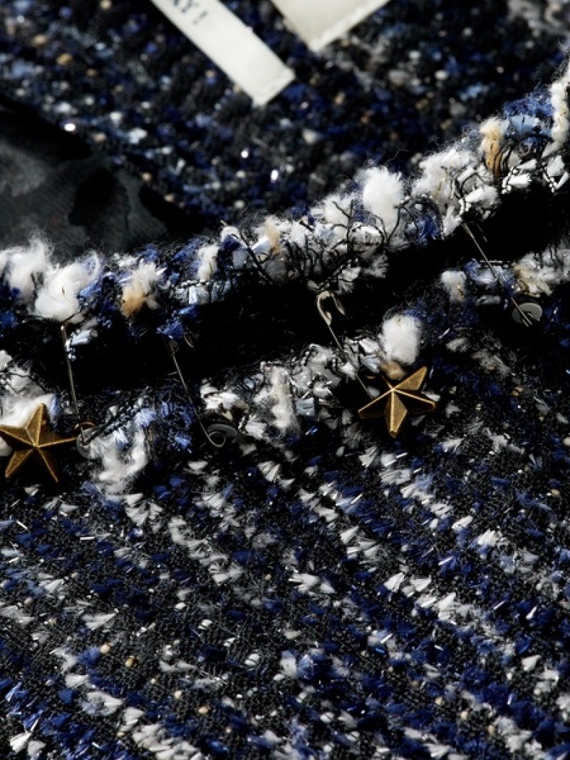Scotch & Soda Tweed With Decorative Tapes Blazer Damen Navy | SN-SAS56819
