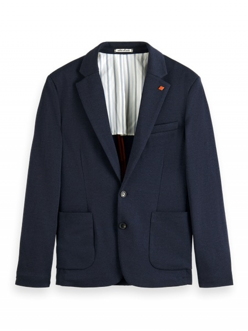 Scotch & Soda Unconstructed Regular-fit Gestrickt Blazer Herren Navy | SN-SAS56548