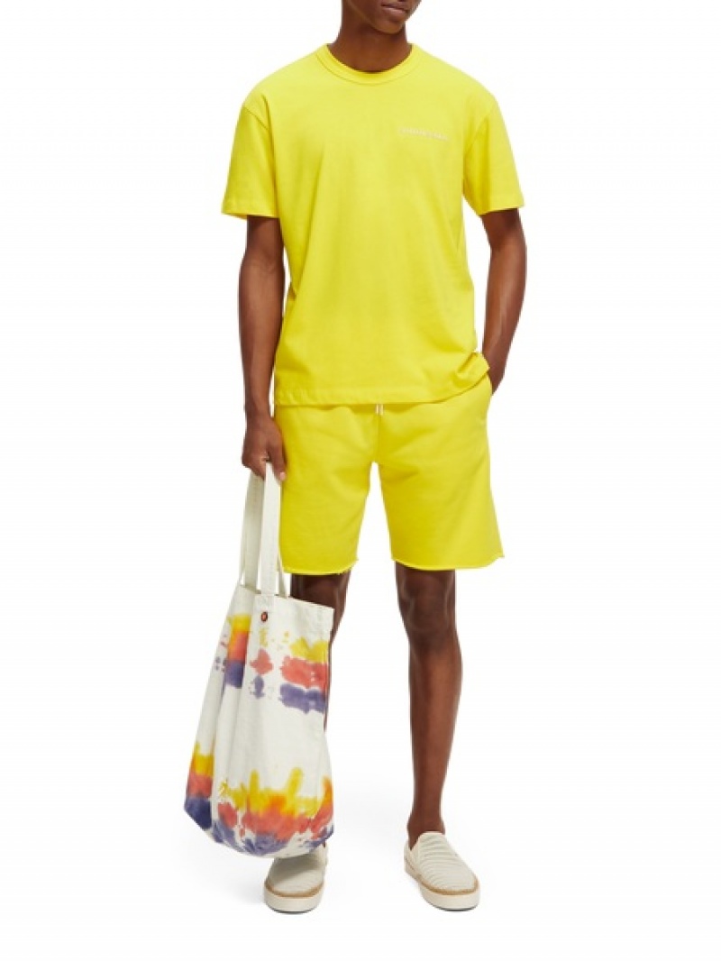 Scotch & Soda Unisex Organic Baumwoll Sweat Kurze Hose Herren Gelb | SN-SAS56634