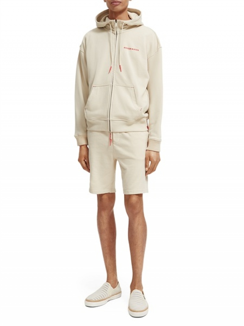 Scotch & Soda Unisex Organic Baumwoll Zip-thru Hoodie Herren Grau | SN-SAS56440
