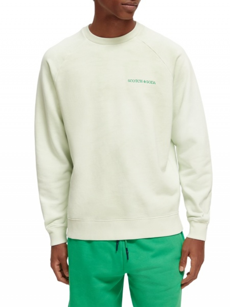 Scotch & Soda Unisex Plant-dyed Organic Baumwoll Sweatshirts Herren Mintfarben | SN-SAS56428