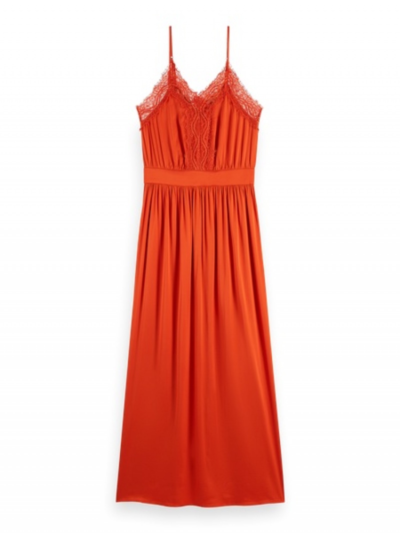Scotch & Soda Waisted Cami Kleid Damen Rot | SN-SAS56813
