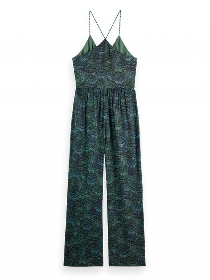 Scotch & Soda Waisted Detail Jumpsuit Damen Grün | SN-SAS56815