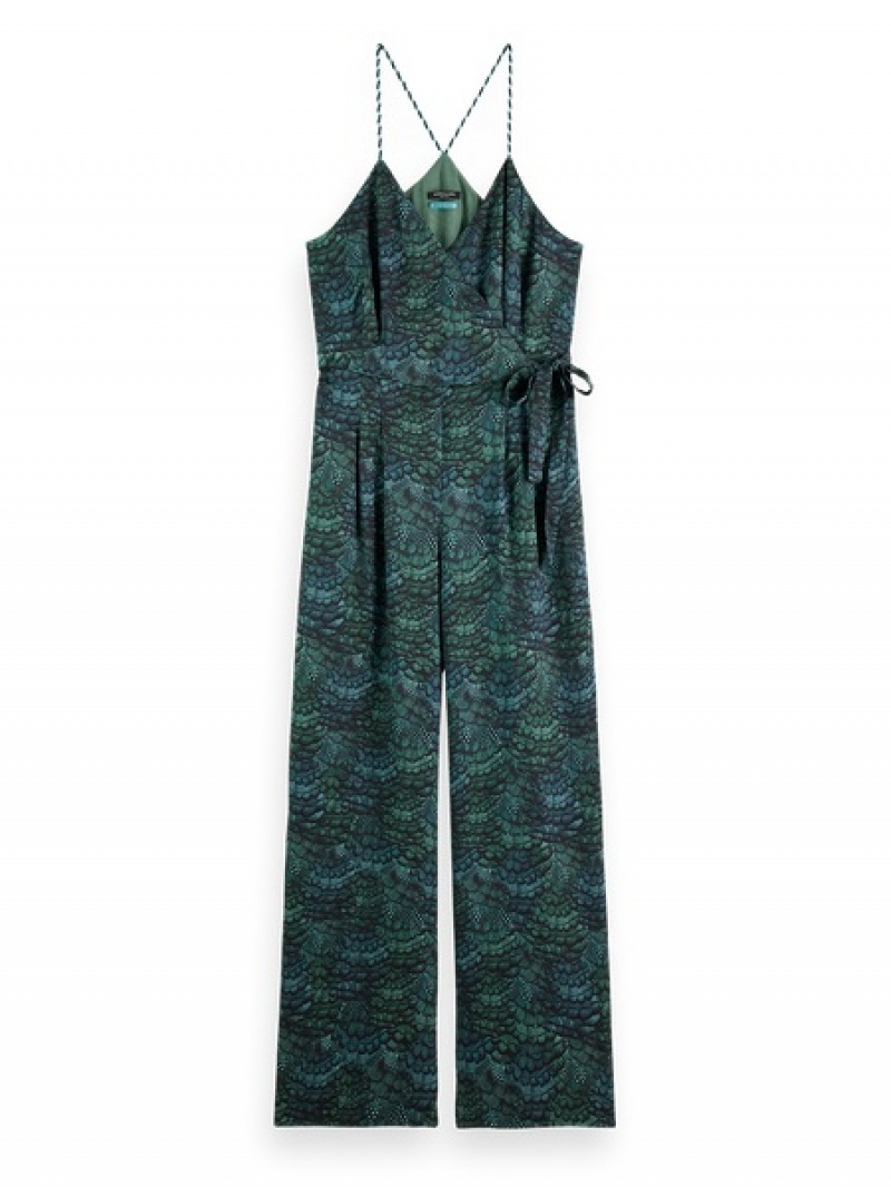 Scotch & Soda Waisted Detail Jumpsuit Damen Grün | SN-SAS56815