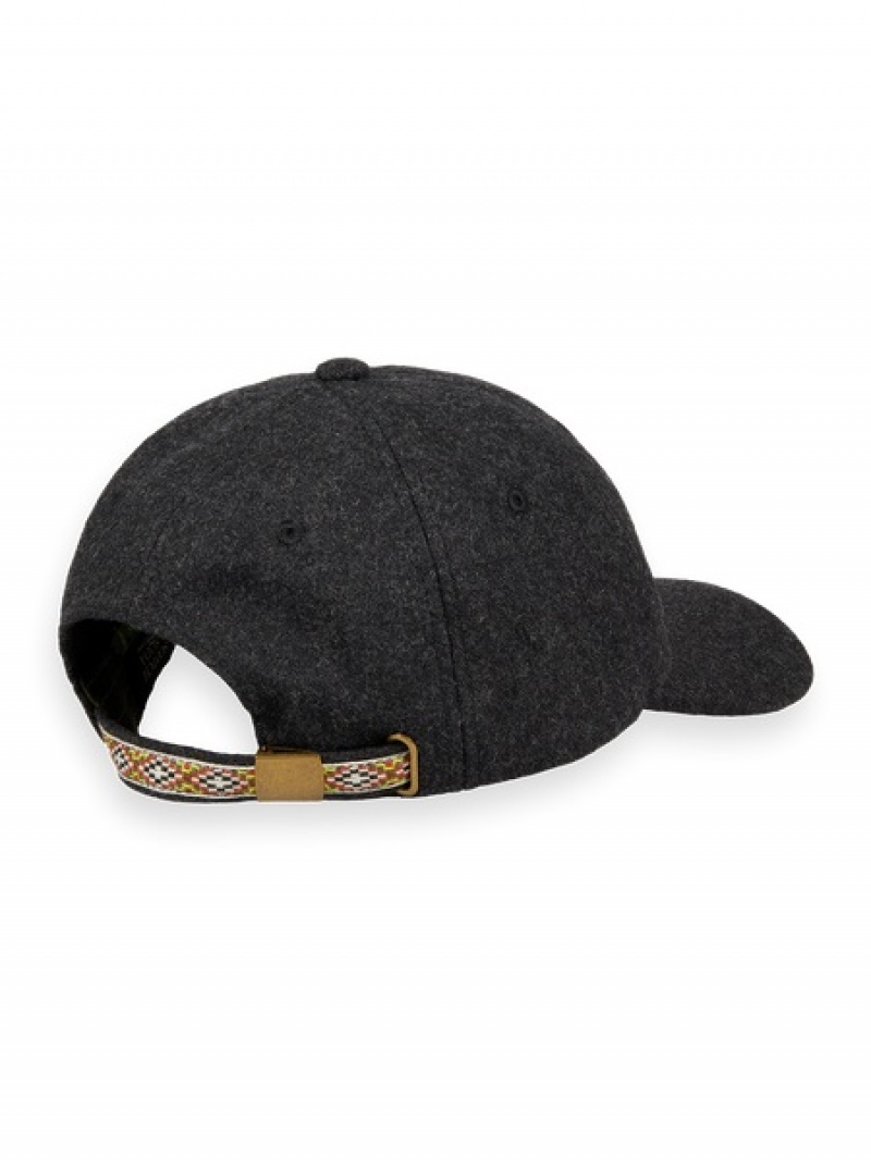 Scotch & Soda Wolle-blend With Logo Badge Hut Herren Schwarz | SN-SAS56694