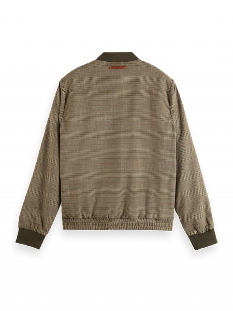 Scotch & Soda Yarn-dyed Bomber Jacken Herren Grau Braun | SN-SAS56609