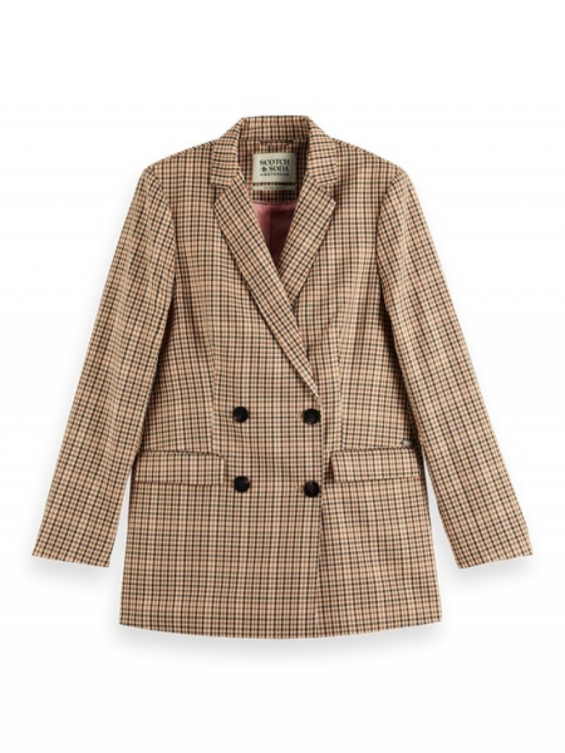 Scotch & Soda Yarn-dyed Double-breasted Checked Blazer Damen Mehrfarbig | SN-SAS56821